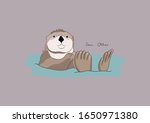 Vector Illustration Of Sea Otter