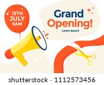 grand opening poster or banner... | Shutterstock .eps vector #1112573456