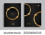 golden circle on black... | Shutterstock .eps vector #2033606510