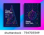 new year greeting card design... | Shutterstock .eps vector #754705549