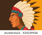 Indian Chief Illustration In...