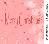 christmas card on a pink... | Shutterstock . vector #1568492509