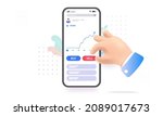 stock market mobile phone app   ... | Shutterstock .eps vector #2089017673