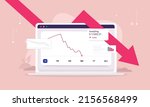 stock market crash   laptop... | Shutterstock .eps vector #2156568499