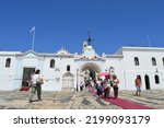 Small photo of Tinos island, Greece - September 2 2017: People visiting "Our Lady of Tinos"-"The All-Holy Bringer of Good News" - "She of Great Grace" (Greek: Panagia Evaggelistria) Christian orthodox church