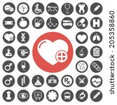 medical and hospital icons set | Shutterstock .eps vector #205358860