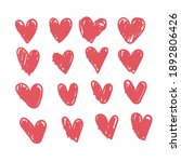 doodle hearts  hand drawn love... | Shutterstock .eps vector #1892806426