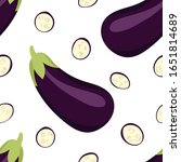 seamless pattern. eggplant.... | Shutterstock .eps vector #1651814689