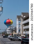 Small photo of Ocean City, Maryland, USA Aug 10, 2021 A colorful watertower on the main drag through Ocean City.