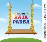 happy raja parba  also known as ... | Shutterstock .eps vector #2153616599