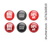 glossy sales button vector... | Shutterstock .eps vector #1676260810