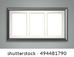 black picture frame on gray... | Shutterstock . vector #494481790