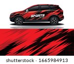 suv car wrapping decal design | Shutterstock .eps vector #1665984913