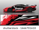sports car wrapping decal design | Shutterstock .eps vector #1666701610