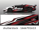 sports car wrapping decal design | Shutterstock .eps vector #1666701613
