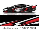 sports car wrapping decal design | Shutterstock .eps vector #1687916353