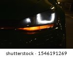 Golf 7 GTI Headlight closeup in the dark