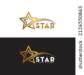 luxury gold star logo design ... | Shutterstock .eps vector #2126550863