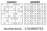 vector sudoku with answer.... | Shutterstock .eps vector #1764800753