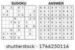vector sudoku with answer.... | Shutterstock .eps vector #1766250116