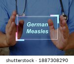 Small photo of Health care concept meaning German Measles with phrase on the piece of paper.