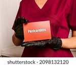 Small photo of Medical concept meaning Pericarditis with inscription on the piece of paper.