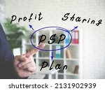 Small photo of Conceptual photo about PSP Profit Sharing Plan . Interior of modern business office on an background.
