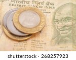 indian currency rupee notes and ... | Shutterstock . vector #268257923
