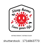 stay home save your life  ... | Shutterstock .eps vector #1716863773