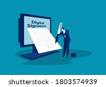  businessman signing an... | Shutterstock . vector #1803574939