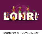 happy lohri tradition festival... | Shutterstock .eps vector #2098247329