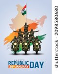 vector illustration of Indian army with flag for Happy Republic Day of India	