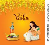 happy vishu greetings. april 14 ... | Shutterstock .eps vector #2140965109