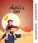 happy fathers day son sitting... | Shutterstock .eps vector #2162035259