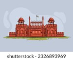 Red fort abstract vector illustration design