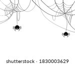 black spider and spider web.... | Shutterstock .eps vector #1830003629