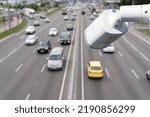 Small photo of CCTV cameras on the overpass for recording on the road for safety and traffic violations