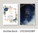 navy floral watercolor wedding... | Shutterstock .eps vector #1923342089