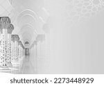 Islamic background for a mosque in gray, a background for Ramadan. Social media posts .Muslim Holy Month Ramadan Kareem
