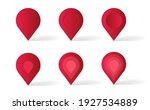 set of red geotags of different ... | Shutterstock .eps vector #1927534889