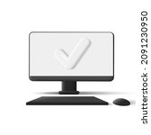 vector balck monitor with... | Shutterstock .eps vector #2091230950