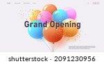grand opening web banner with... | Shutterstock .eps vector #2091230956