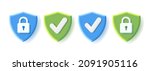 set of security icons with 3d... | Shutterstock .eps vector #2091905116