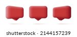set of 3d red push notification ... | Shutterstock .eps vector #2144157239