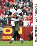 Small photo of Nov 14, 2021; Landover, MD USA; Tampa Bay Buccaneers quarterback Tom Brady (12) throws a pass during an NFL game at FedEx Field. (Steve Jacobson, Image of Sport)