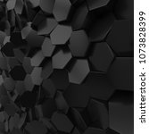black metallic abstract hexagon ... | Shutterstock . vector #1073828399