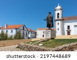 Small photo of Portugal, August 2022: Vasco da Gama statue in Sines, Alentejo, Portugal