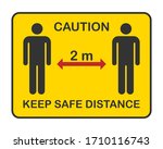 keep safe distance yellow... | Shutterstock .eps vector #1710116743