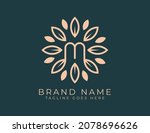 initial letter m elegant leaf... | Shutterstock .eps vector #2078696626