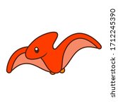 pterodactyl dinosaur with... | Shutterstock .eps vector #1712245390